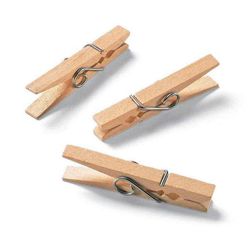 Pinza de madera para tender la ropa 75mm TARRES, paquete 24 uds
